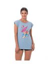 69slam Ženski t-shirt 69SLAM VACAY GO! BLUE MELANGE ELISA
