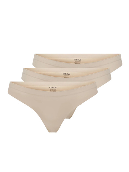 ONLY Set od tri - ženska tanga ONLY bež