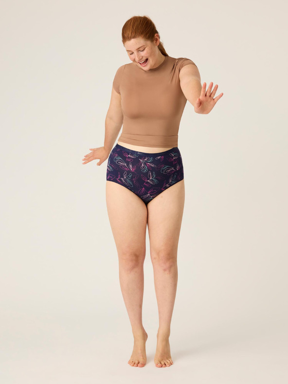 Modibodi Menstruacijske gaćice Modibodi Classic Full Brief Moderate-Heavy Passion Vine Navy