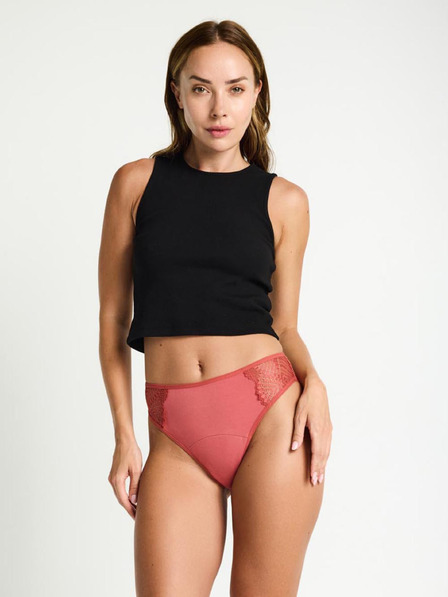 Modibodi Menstruacijske gaćice Modibodi Sensual French Hi-Waist Moderate-Heavy Rosewood Pink