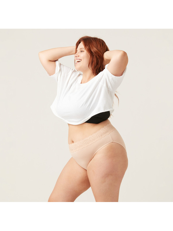 Modibodi Menstruacijske gaćice Modibodi Sensual Hi-Waist Bikini Light-Moderate Beige