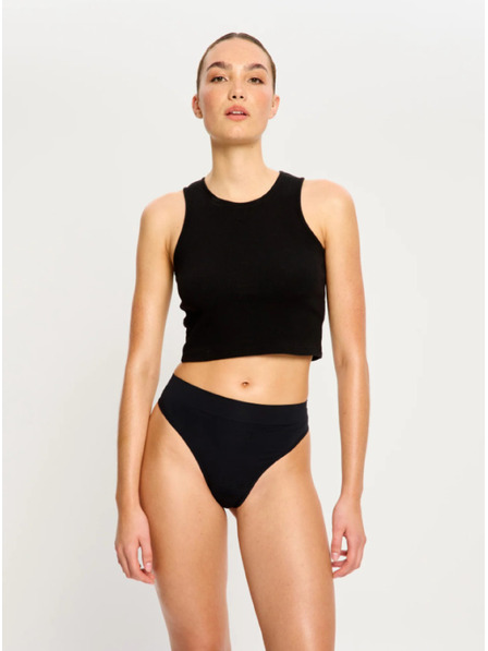 Modibodi Menstruacijski tanga Modibodi Modicomfort Seamless Hi Waist Thong Light Black