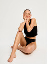 Modibodi Menstruacijski tanga Modibodi Modicomfort Seamless Hi Waist Thong Light Black
