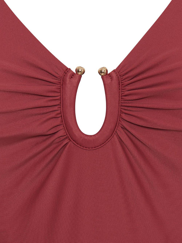Modibodi Menstrualne kupačice Modibodi High V Neck One Piece Sahara Red