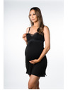 Hotmilk Ženska noćna košulja Hotmilk Dream Nightie FULL CAP za dojenje crna