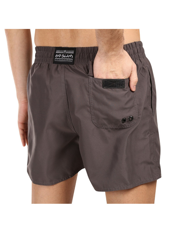 69slam Muške kupaće gaće 69SLAM DARK GREY SAMOA višebojna