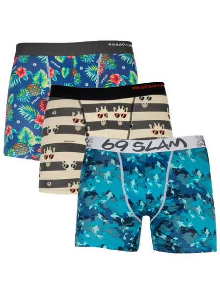 69slam Komplet od tri - muške bokserice 69SLAM fit bamboo mix