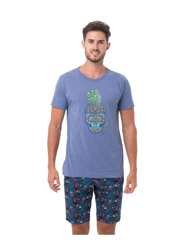 69slam Muška majica 69SLAM PINE SKULL BLUE
