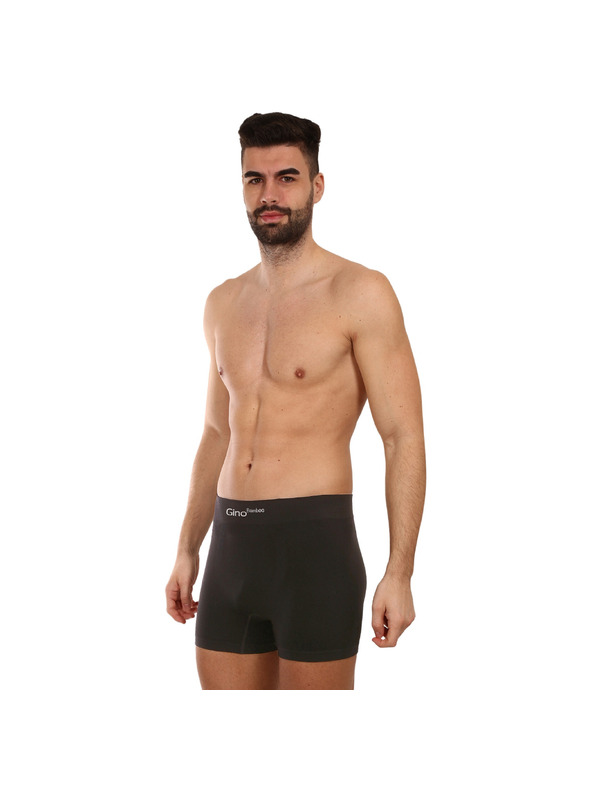 gino Muške bokserice Gino bešavne bambus crne boje