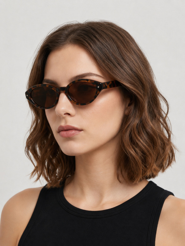 VEYREY VeyRey ženske cat-eye acetatne polarizirajuće sunčane naočale Aest leopard okvir smeđa stakla