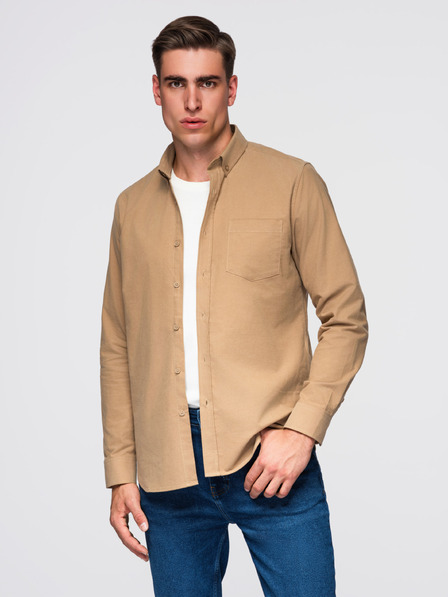 Ombre Clothing Košulja K700 - kava Ombre Clothing