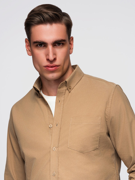 Ombre Clothing Košulja K700 - kava Ombre Clothing