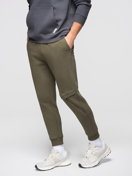 Ombre Clothing Muške donje hlače sa šavom i zipom na nogavicama - maslinasto V3 P1529 Ombre Clothing