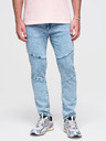 Ombre Clothing Muške mramoraste traperice slim fit kroja sa šavom na koljenima - plave V1 P1527 Ombre Clothing