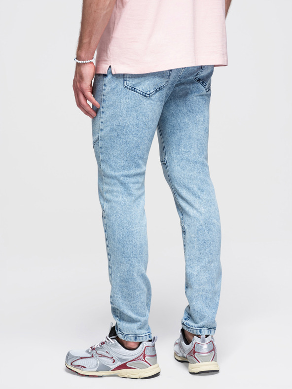 Ombre Clothing Muške mramoraste traperice slim fit kroja sa šavom na koljenima - plave V1 P1527 Ombre Clothing