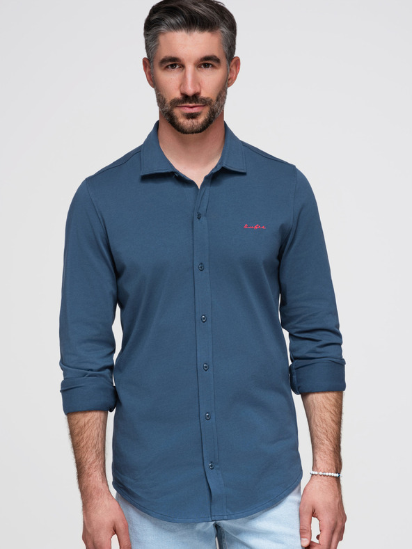Ombre Clothing Košulja K697 - denim Ombre Clothing