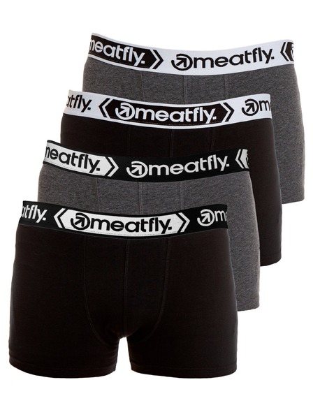 Meatfly Meatfly muške bokserice Balboa Boxershorts Four Pack Black/Grey Heather