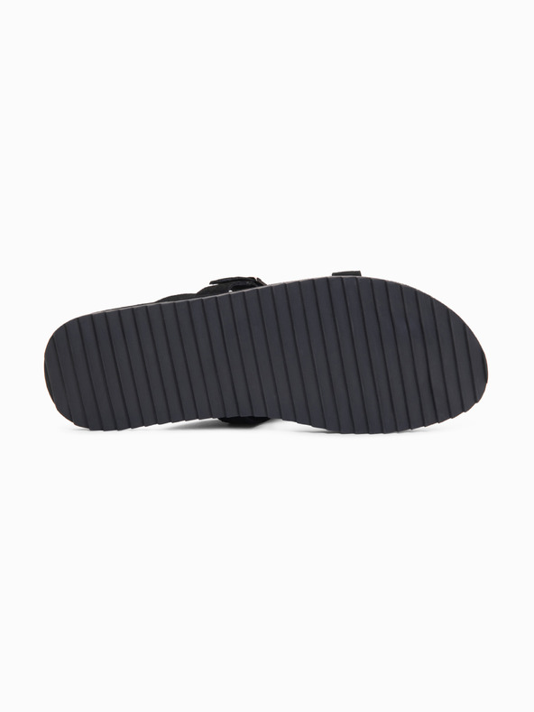 Ombre Clothing Muske semiš papuče sa dodatnim stabilizacijskim trakama - crne V1 OM-FOSF-0253 Ombre Clothing