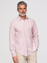 Ombre Clothing Muška košulja od viskože i lana, regularni kroj – pastelno ružičasta V3 OM-SHCS-0190 Ombre Clothing