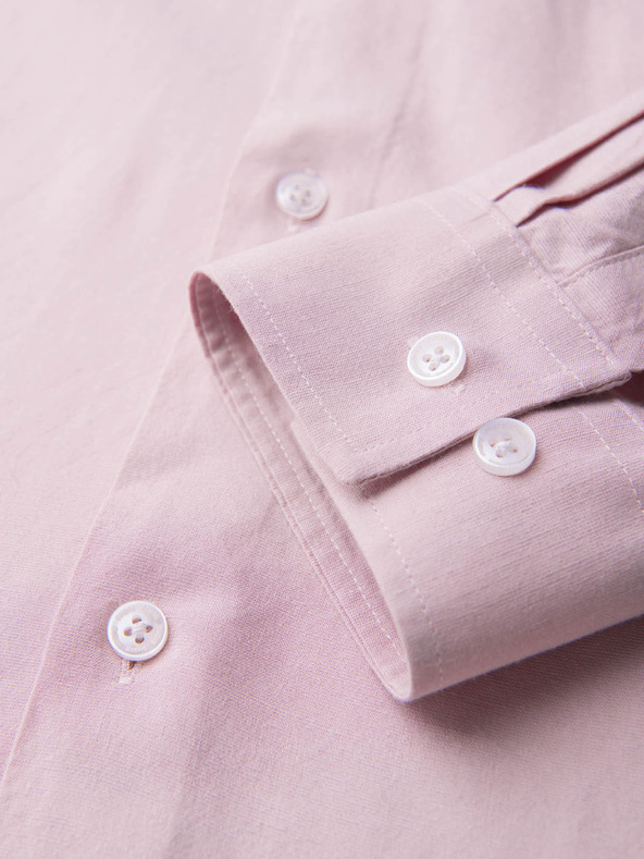 Ombre Clothing Muška košulja od viskože i lana, regularni kroj – pastelno ružičasta V3 OM-SHCS-0190 Ombre Clothing