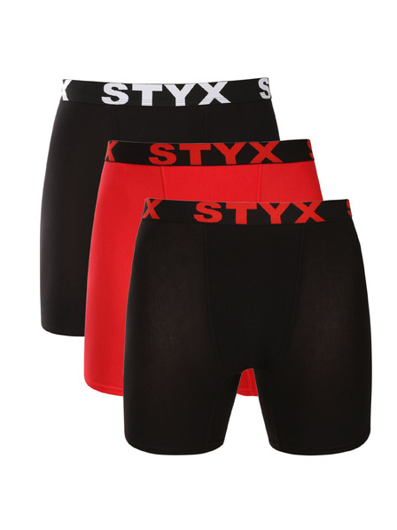 Styx Set od tri muške bokserice Styx duge sportske gumene višebojne