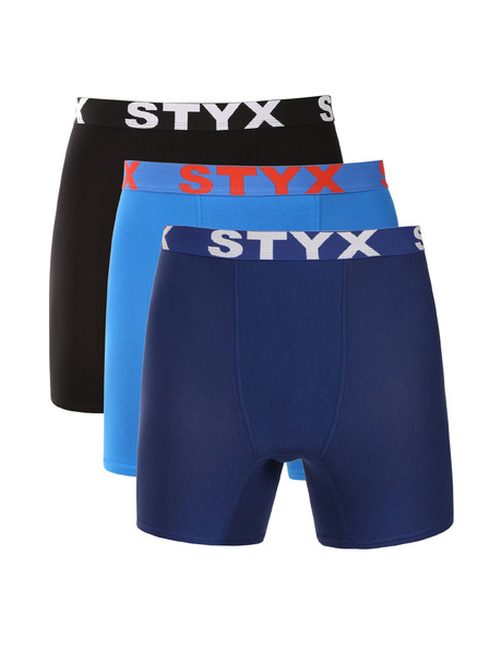 Styx Set od tri muške bokserice Styx duge sportske gumene višebojne