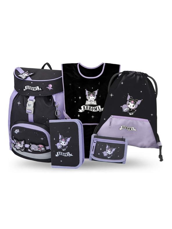 BAAGL  BAAGL SET 5 Airy Kuromi Fortune Dream: ruksak, pernica, vrećica, pregača, novčanik GRS