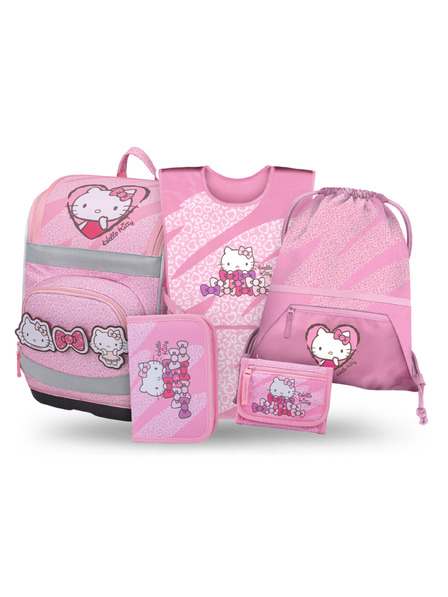 BAAGL  BAAGL SET 5 Zippy Plus Hello Kitty Sweet Leopard: aktovka, penal, vrećica, pregača, novčanik GRS