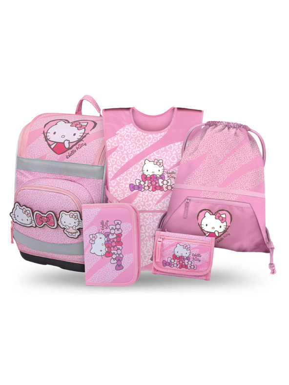 BAAGL  BAAGL SET 5 Zippy Plus Hello Kitty Sweet Leopard: aktovka, penal, vrećica, pregača, novčanik GRS