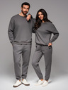Ombre Clothing Klasične unisex trenirke sa šnurom - sive V18 OU-PSBC-0100 Ombre Clothing