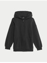 Marks & Spencer Jednobojni hoodie s kapuljačom i visokim udjelom pamuke (6–16 godina) Marks & Spencer crna