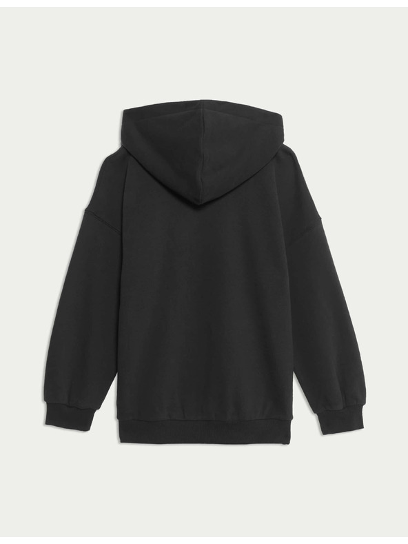 Marks & Spencer Jednobojni hoodie s kapuljačom i visokim udjelom pamuke (6–16 godina) Marks & Spencer crna