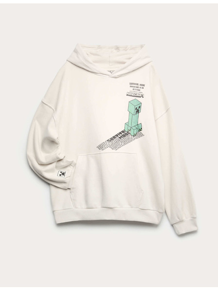 Marks & Spencer Hoodie s visokim udjelom pamuke i grafikom Minecraft™ (6–16 godina) Marks & Spencer kremasta