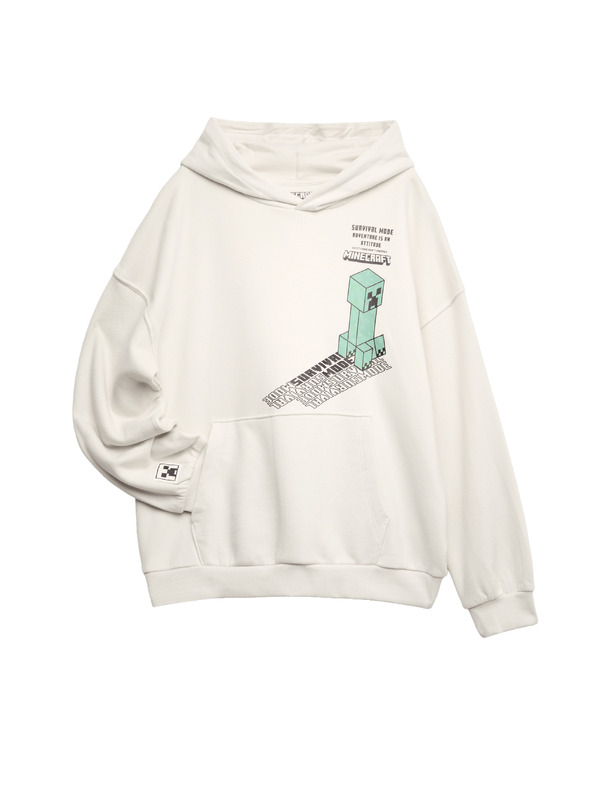 Marks & Spencer Hoodie s visokim udjelom pamuke i grafikom Minecraft™ (6–16 godina) Marks & Spencer kremasta