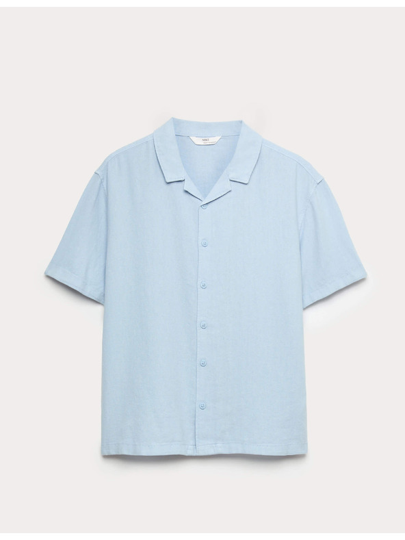 Marks & Spencer Jednobojni shirt s visokim udjelom lana (6–16 godina) Marks & Spencer plava