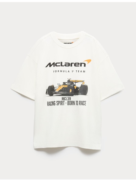 Marks & Spencer Majica od čiste pamuke s grafičkim motivom McLaren™ (2–16 godina) Marks & Spencer bijela