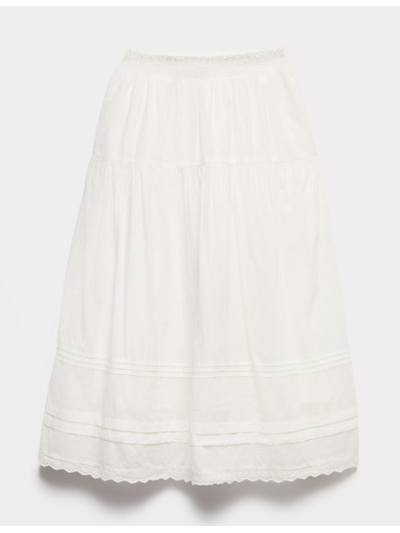 Marks & Spencer Maxi suknja od čiste pamuke sa šavovima (6–16 godina) Marks & Spencer kremasta