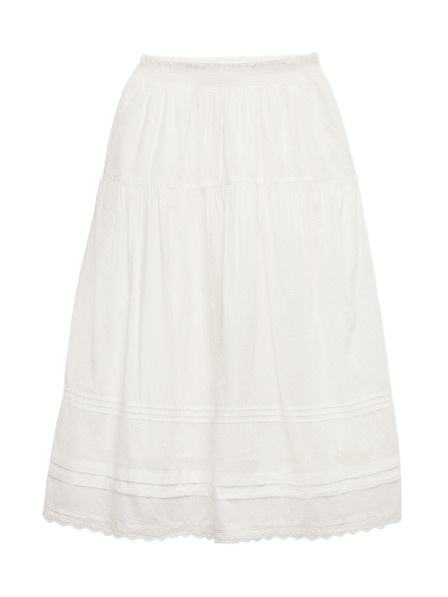 Marks & Spencer Maxi suknja od čiste pamuke sa šavovima (6–16 godina) Marks & Spencer kremasta