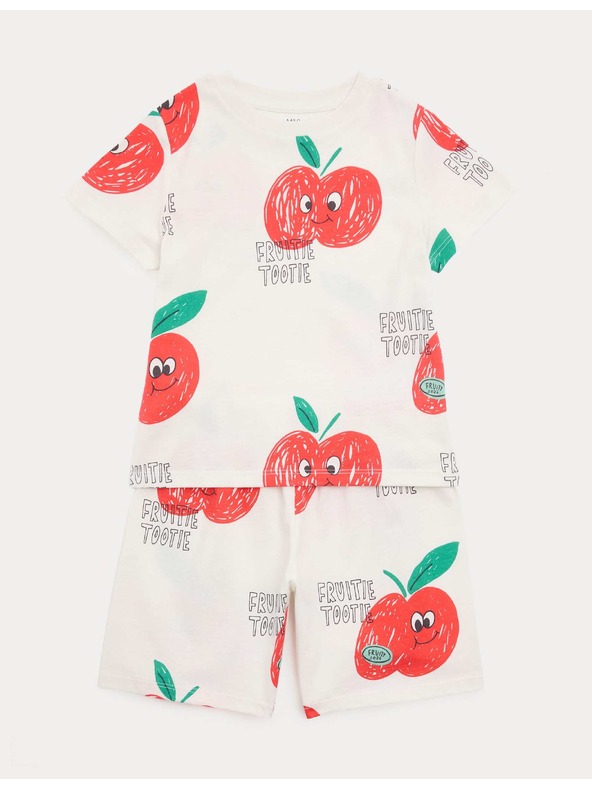 Marks & Spencer Pidžama s motivom jabuka, od čistog pamuka (1–8 godina) Marks & Spencer krem