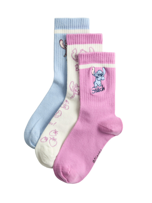 Marks & Spencer Čarape Lilo & Stitch™, set 3 para (6 male – 7 velike) Marks & Spencer ružičasta