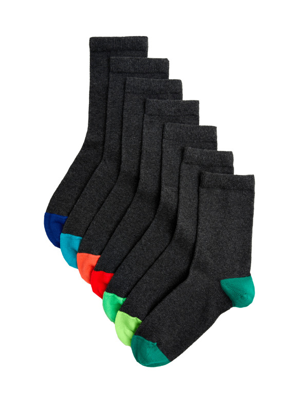 Marks & Spencer Čarape, 7 kom u paketu (8½–12 male – 7½–10½ velike) Marks & Spencer siva