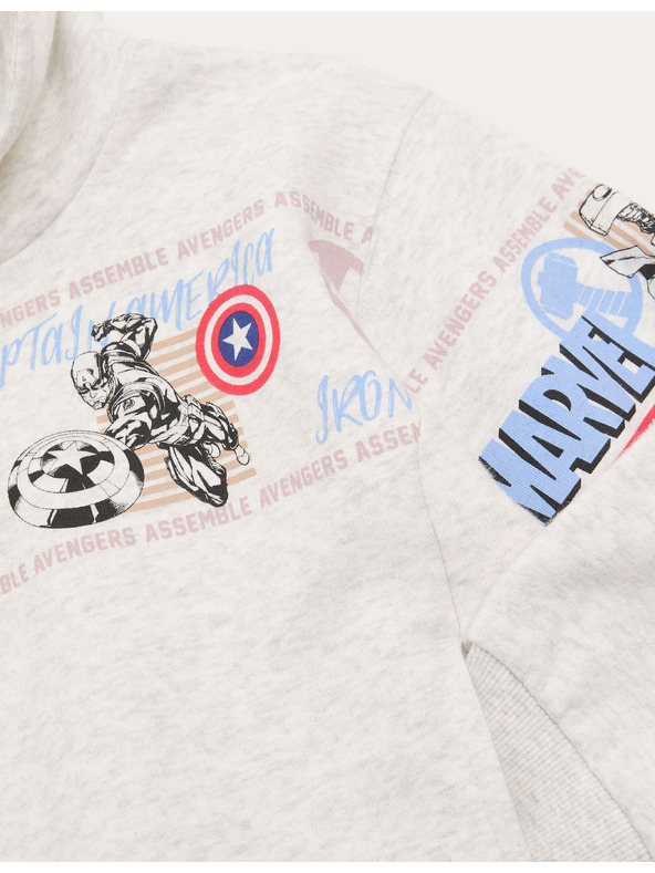 Marks & Spencer Dukserica Marvel™ s kapuljačom i visokim udjelom pamuka (2–8 godina) Marks & Spencer siva
