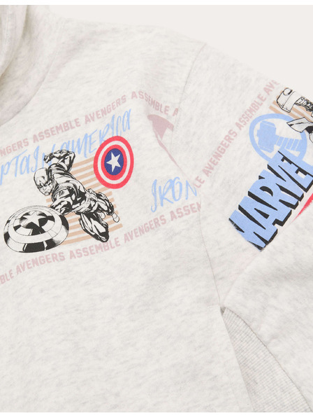 Marks & Spencer Dukserica Marvel™ s kapuljačom i visokim udjelom pamuka (2–8 godina) Marks & Spencer siva
