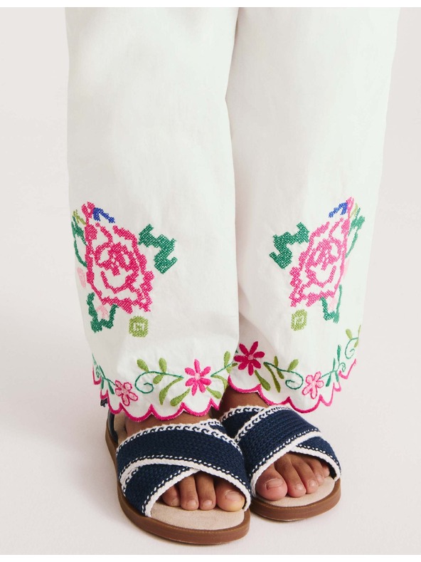 Marks & Spencer Dvodelan vezeni outfit od čiste pamuka (2–10 godina) Marks & Spencer bež
