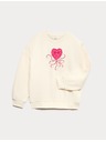Marks & Spencer Dukserica s visokim udjelom pamuka Heart Squid (4–10 godina) Marks & Spencer kremasta