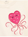 Marks & Spencer Dukserica s visokim udjelom pamuka Heart Squid (4–10 godina) Marks & Spencer kremasta