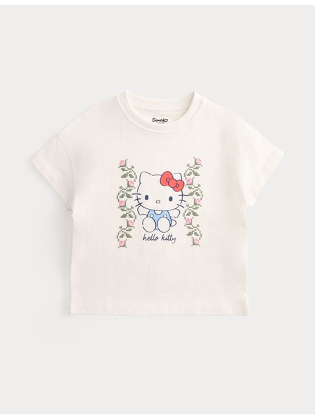 Marks & Spencer Hello Kitty™ majica kratkih rukava od čistog pamuka (2-8 godina) Marks & Spencer krem