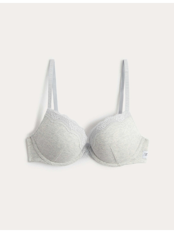 Marks & Spencer Pamučni push-up grudnjak Juni za duboki dekolte, s kostima (A-E) Marks & Spencer siva