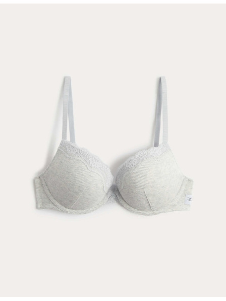 Marks & Spencer Pamučni push-up grudnjak Juni za duboki dekolte, s kostima (A-E) Marks & Spencer siva