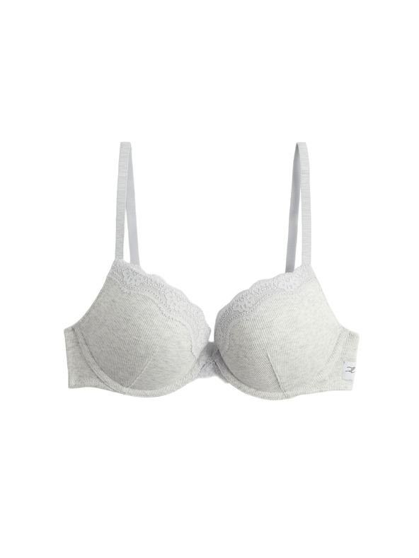 Marks & Spencer Pamučni push-up grudnjak Juni za duboki dekolte, s kostima (A-E) Marks & Spencer siva